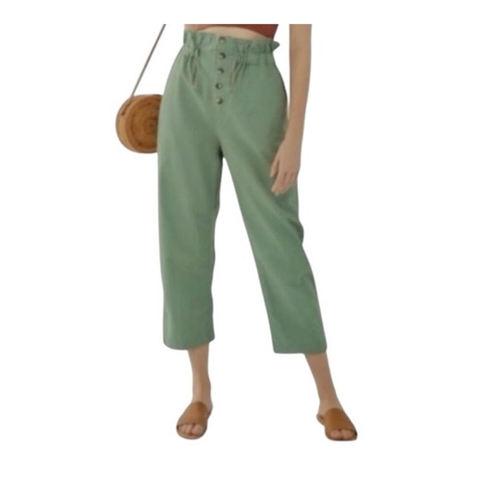 Urban Outfitters Terra medium paperbag waist cropped pant P2 3409